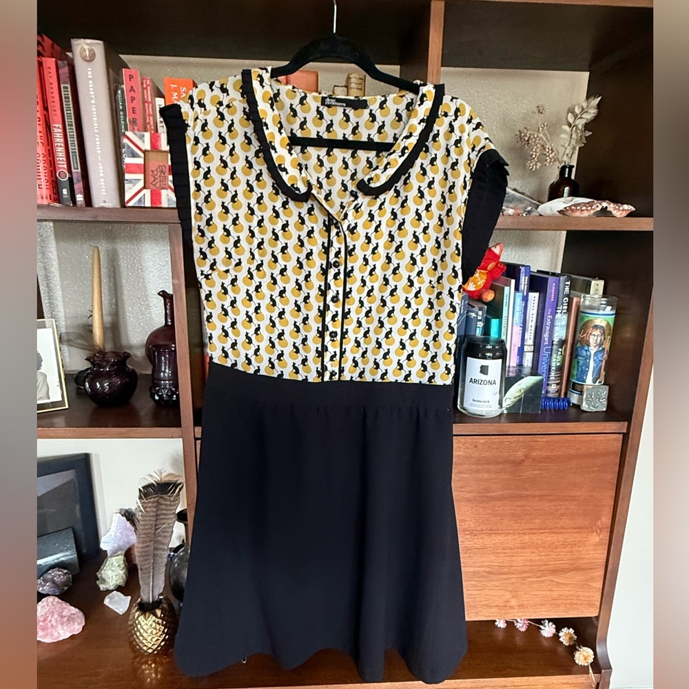 Dear Creatures Cream and Black Mini Sundress